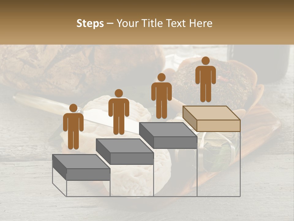 A Plate With Bread And Other Foods On It PowerPoint Template