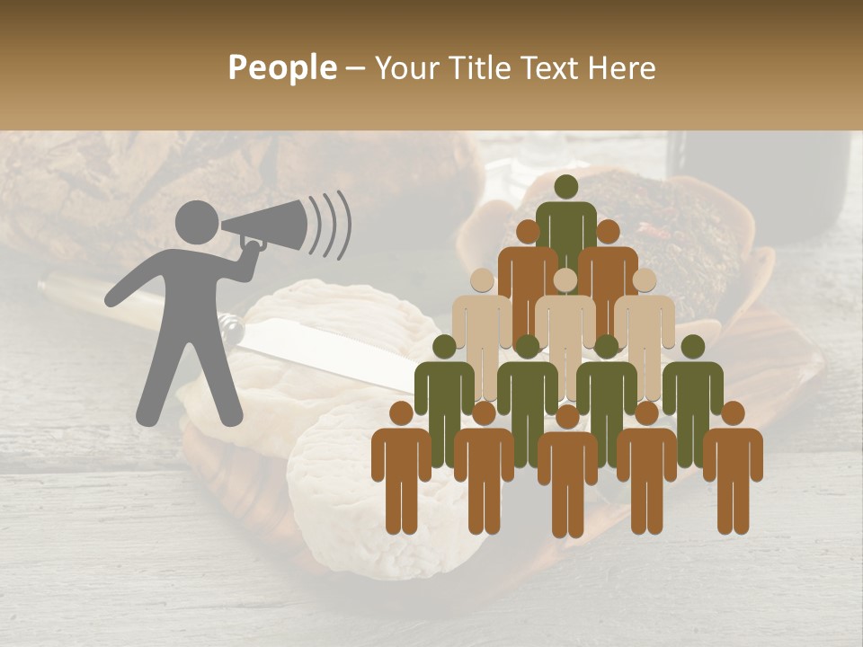 A Plate With Bread And Other Foods On It PowerPoint Template