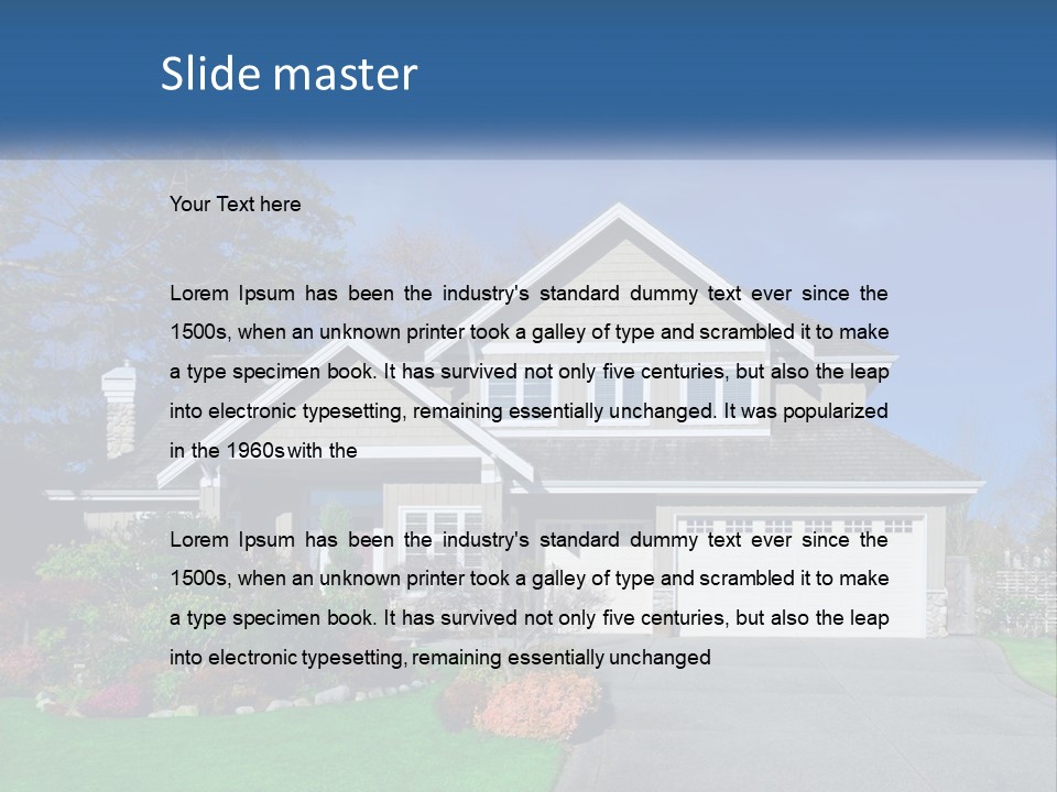 A House With A Blue Sky In The Background PowerPoint Template