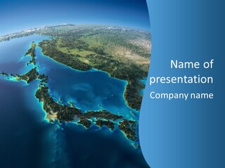 An Image Of The Earth From Space With The Name Of The Country PowerPoint Template