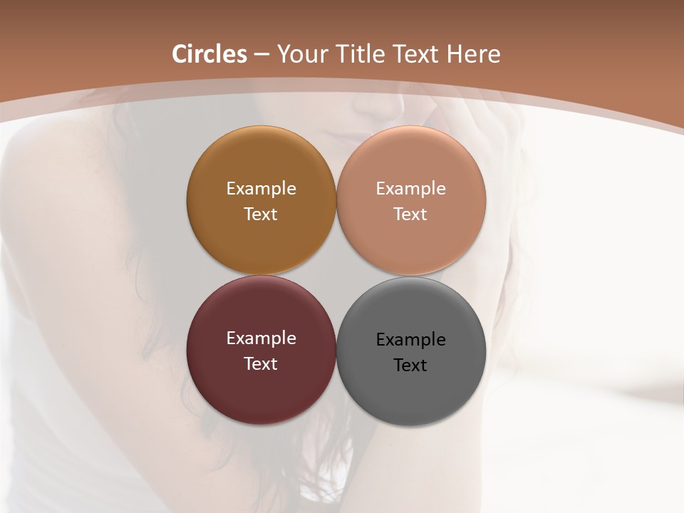 A Woman Sitting On A Bed With Her Hand On Her Head PowerPoint Template