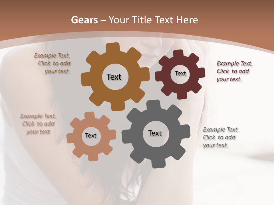 A Woman Sitting On A Bed With Her Hand On Her Head PowerPoint Template