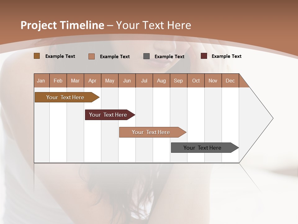 A Woman Sitting On A Bed With Her Hand On Her Head PowerPoint Template