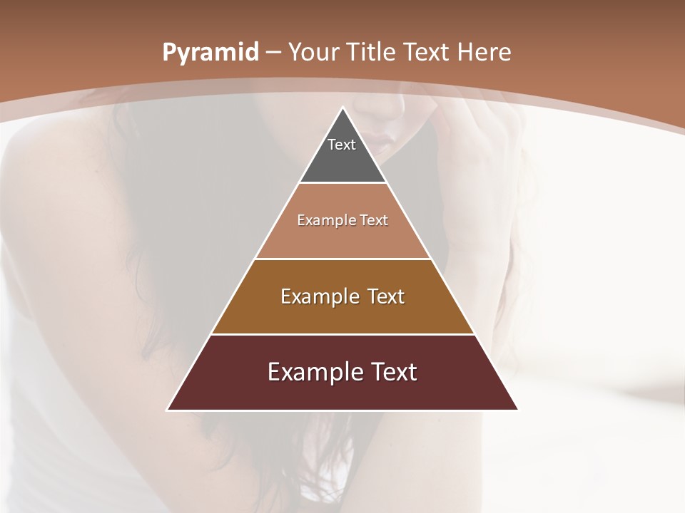 A Woman Sitting On A Bed With Her Hand On Her Head PowerPoint Template