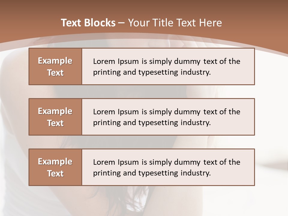 A Woman Sitting On A Bed With Her Hand On Her Head PowerPoint Template