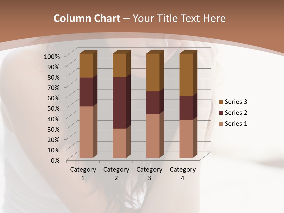 A Woman Sitting On A Bed With Her Hand On Her Head PowerPoint Template