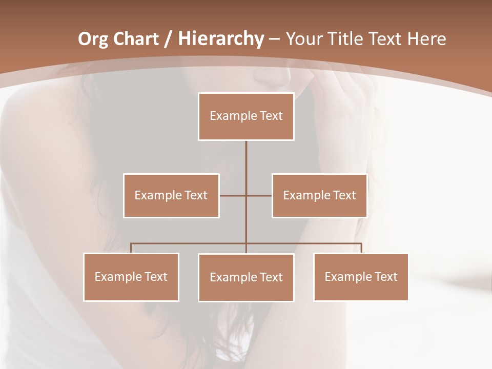 A Woman Sitting On A Bed With Her Hand On Her Head PowerPoint Template