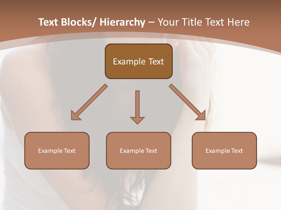 A Woman Sitting On A Bed With Her Hand On Her Head PowerPoint Template