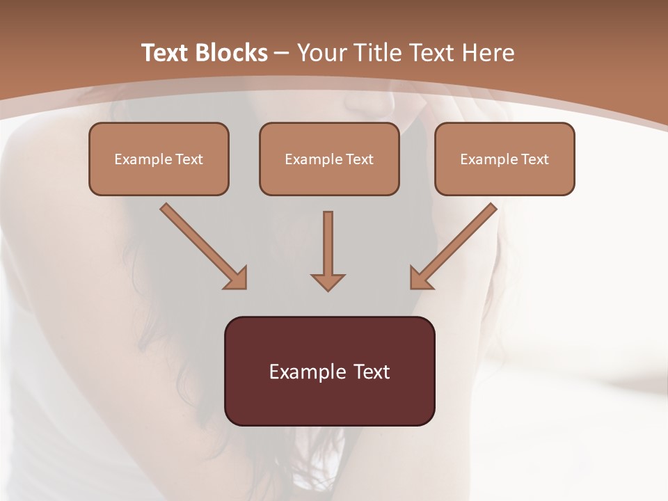 A Woman Sitting On A Bed With Her Hand On Her Head PowerPoint Template