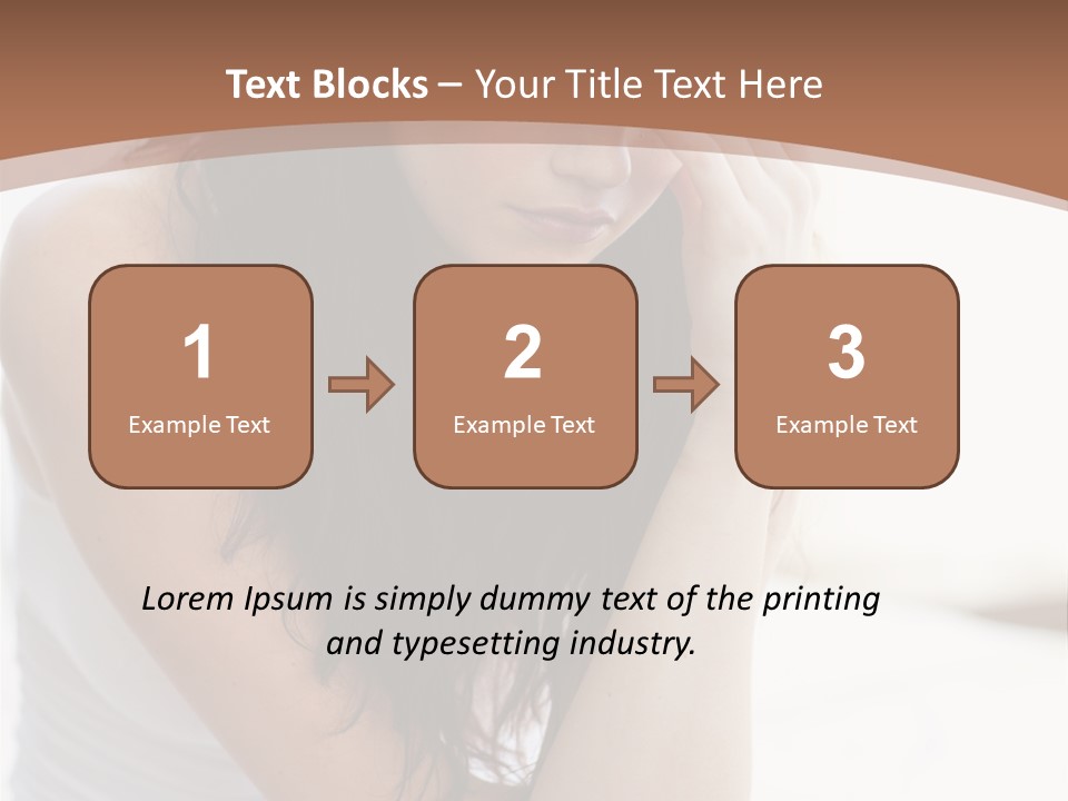 A Woman Sitting On A Bed With Her Hand On Her Head PowerPoint Template