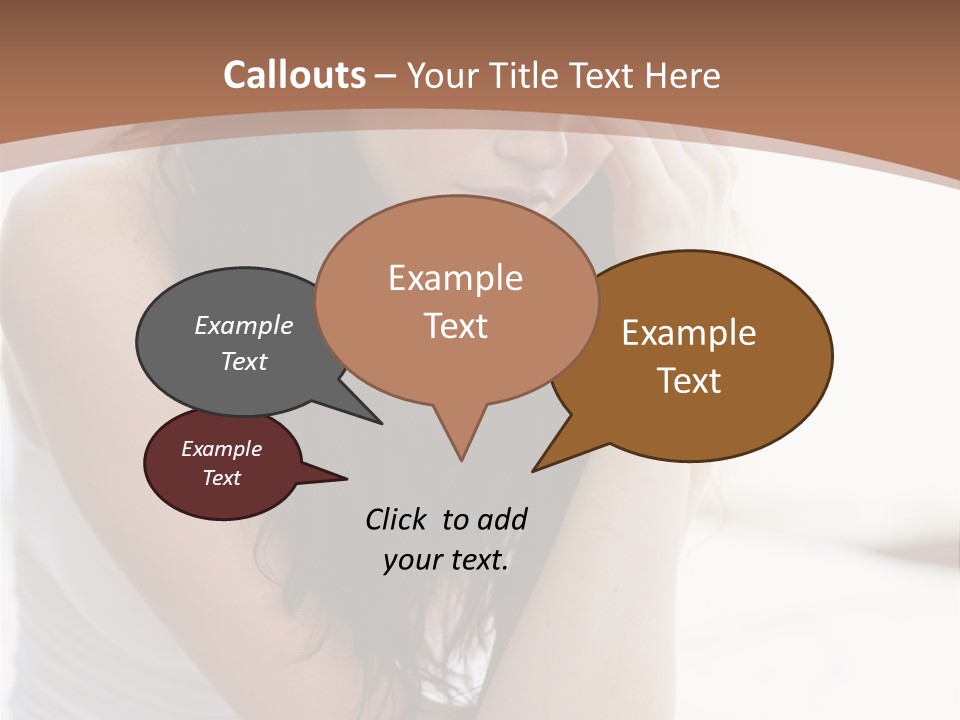 A Woman Sitting On A Bed With Her Hand On Her Head PowerPoint Template