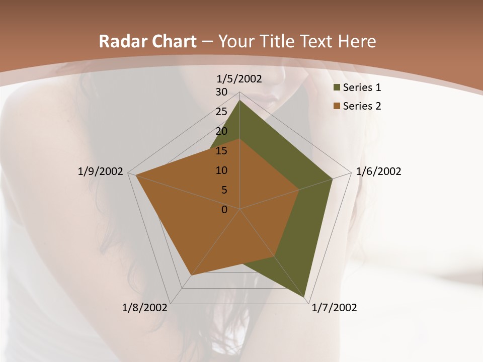 A Woman Sitting On A Bed With Her Hand On Her Head PowerPoint Template
