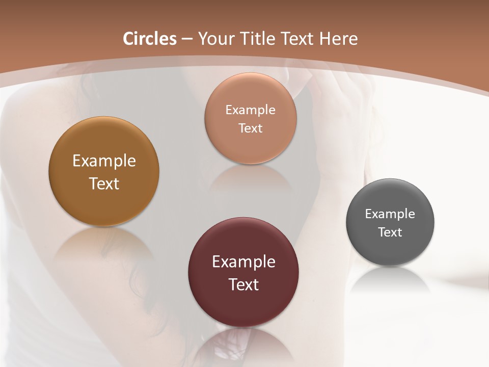 A Woman Sitting On A Bed With Her Hand On Her Head PowerPoint Template