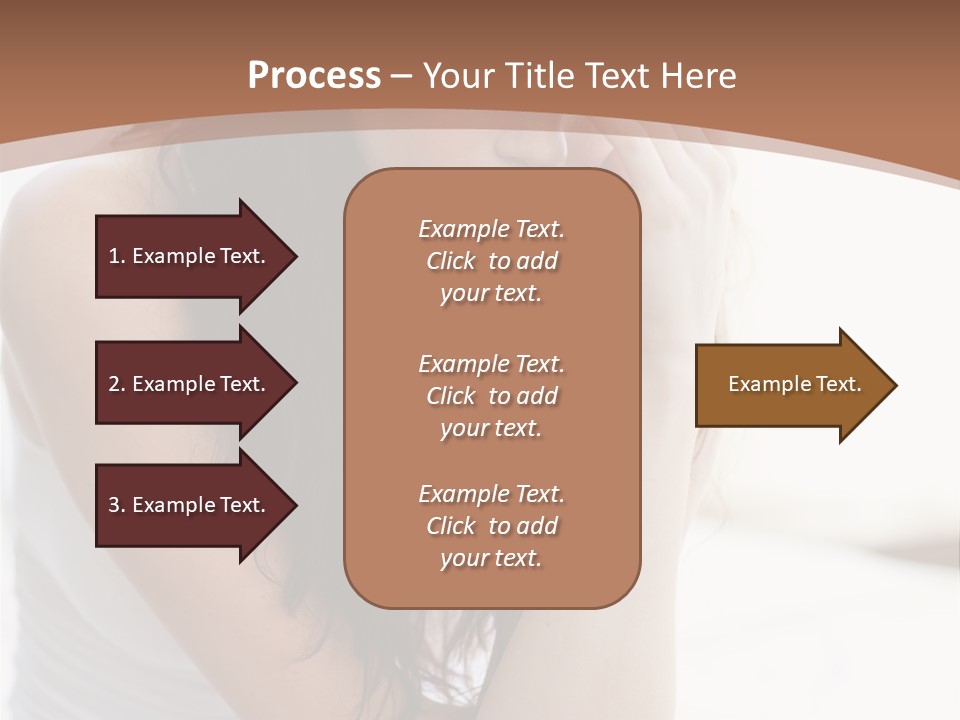 A Woman Sitting On A Bed With Her Hand On Her Head PowerPoint Template