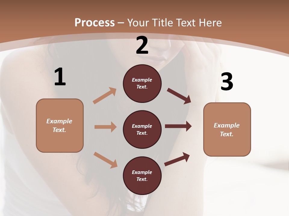 A Woman Sitting On A Bed With Her Hand On Her Head PowerPoint Template