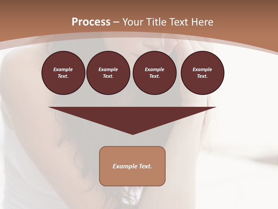 A Woman Sitting On A Bed With Her Hand On Her Head PowerPoint Template