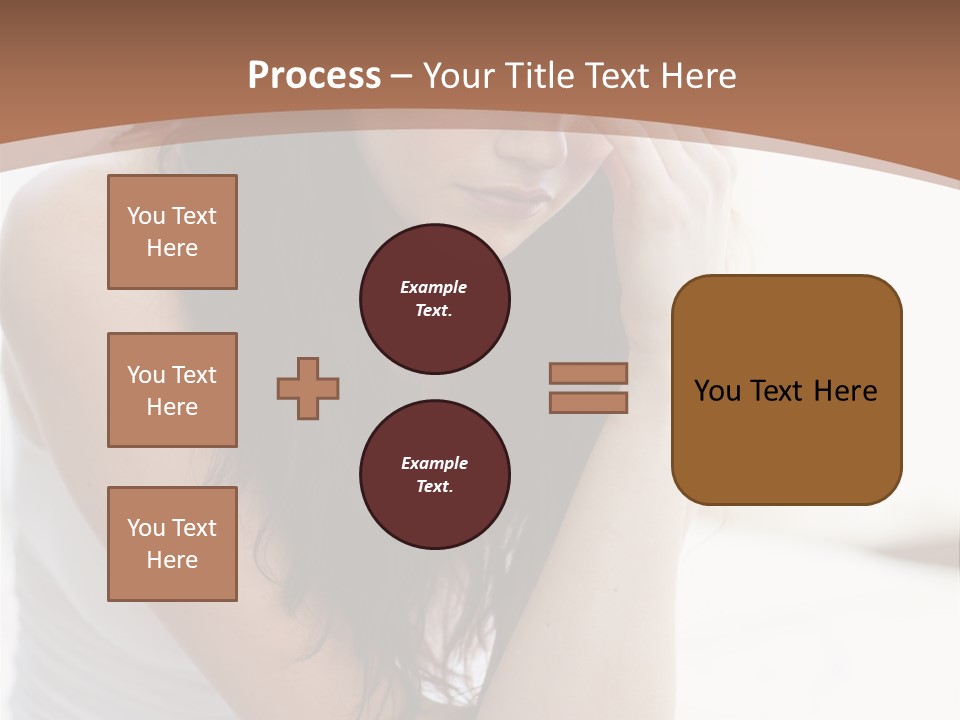 A Woman Sitting On A Bed With Her Hand On Her Head PowerPoint Template