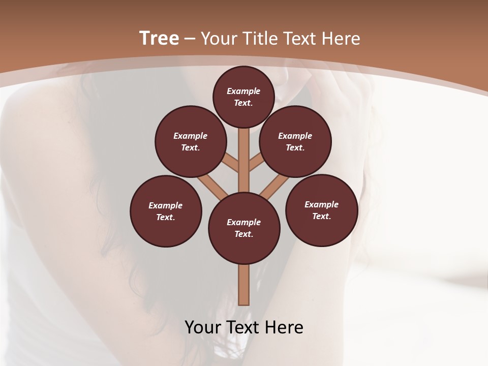 A Woman Sitting On A Bed With Her Hand On Her Head PowerPoint Template