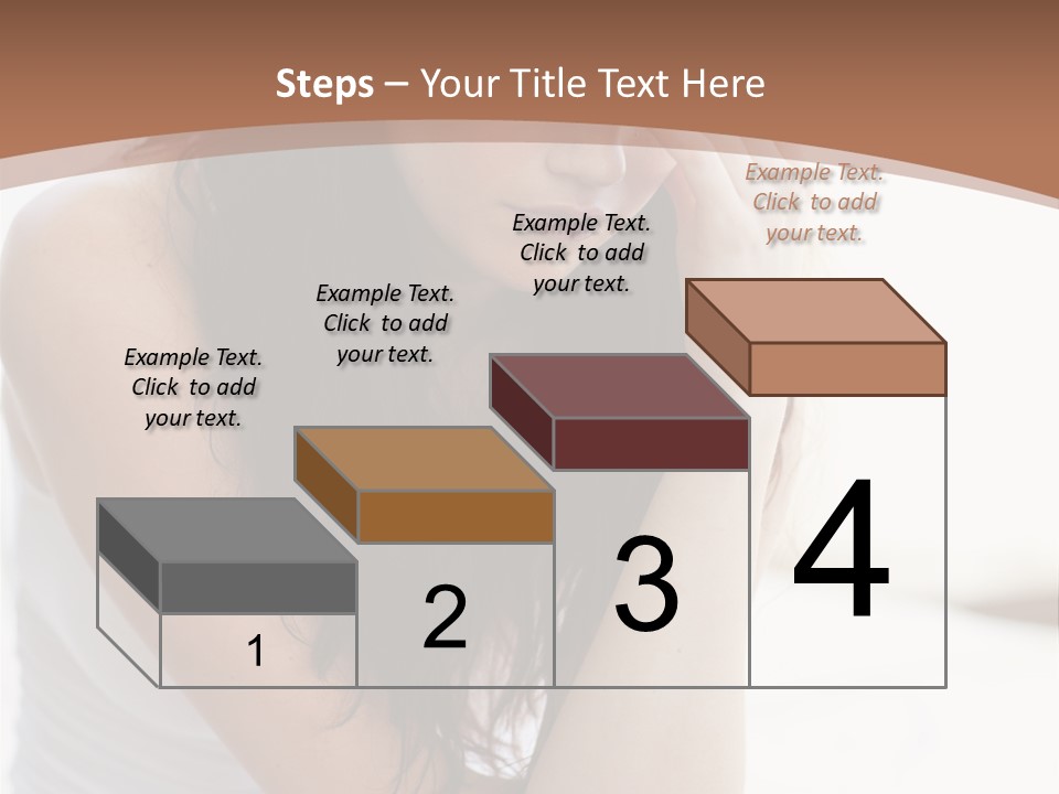 A Woman Sitting On A Bed With Her Hand On Her Head PowerPoint Template