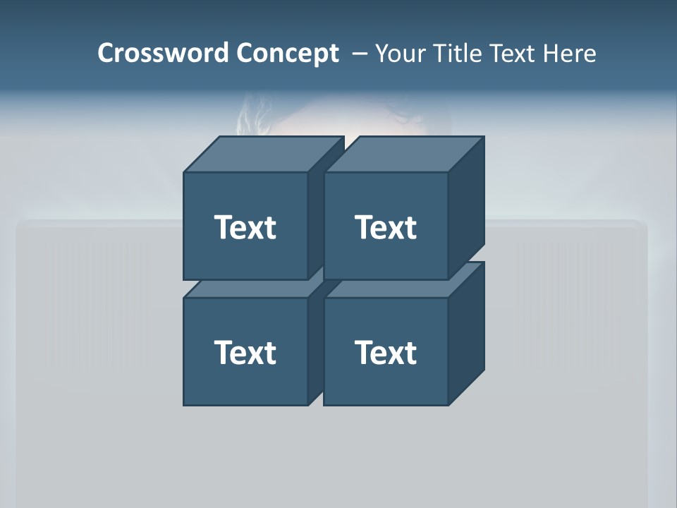 A Man With Glasses Is Looking At A Computer Screen PowerPoint Template
