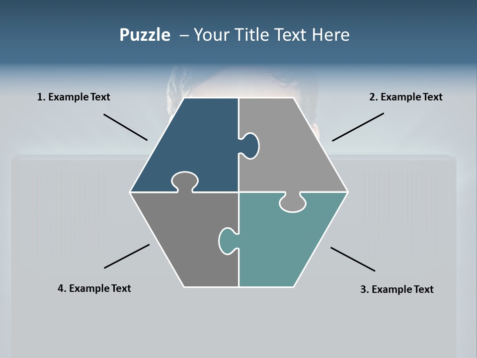 A Man With Glasses Is Looking At A Computer Screen PowerPoint Template