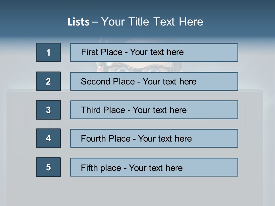 A Man With Glasses Is Looking At A Computer Screen PowerPoint Template