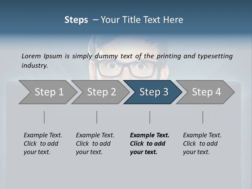 A Man With Glasses Is Looking At A Computer Screen PowerPoint Template