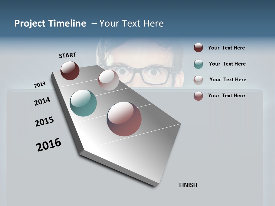 A Man With Glasses Is Looking At A Computer Screen PowerPoint Template