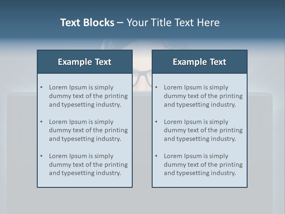 A Man With Glasses Is Looking At A Computer Screen PowerPoint Template