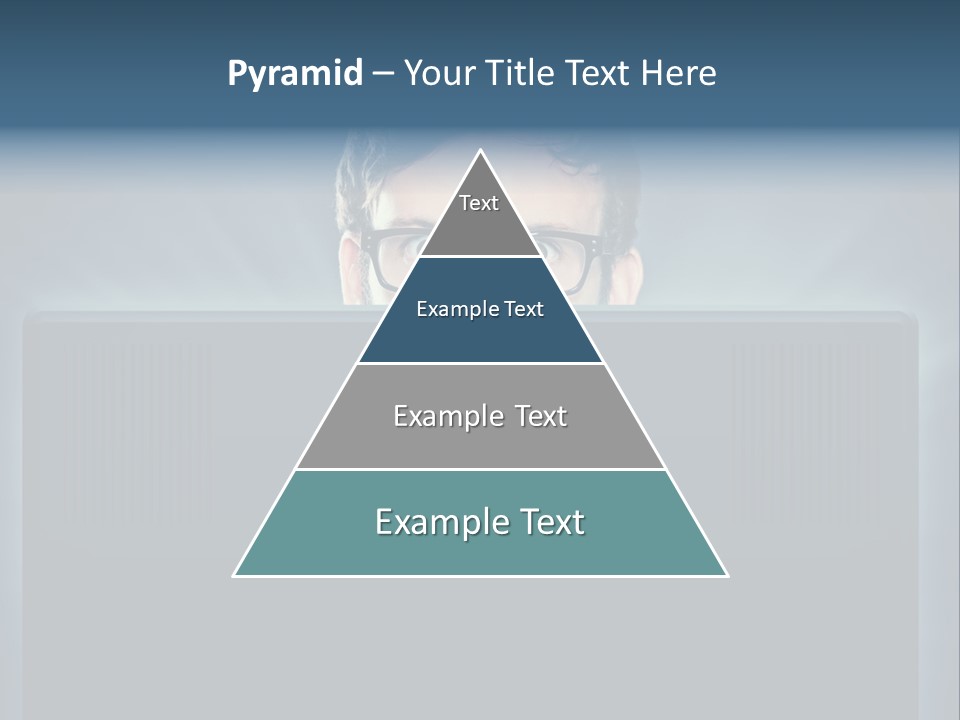 A Man With Glasses Is Looking At A Computer Screen PowerPoint Template