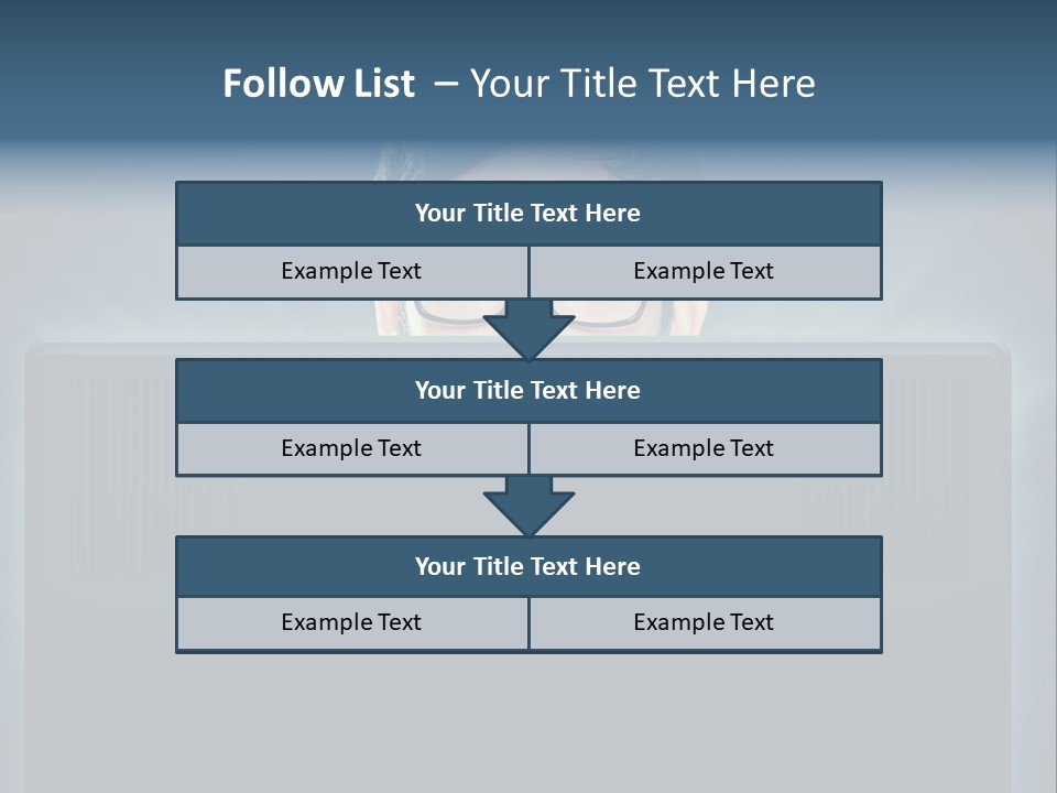 A Man With Glasses Is Looking At A Computer Screen PowerPoint Template