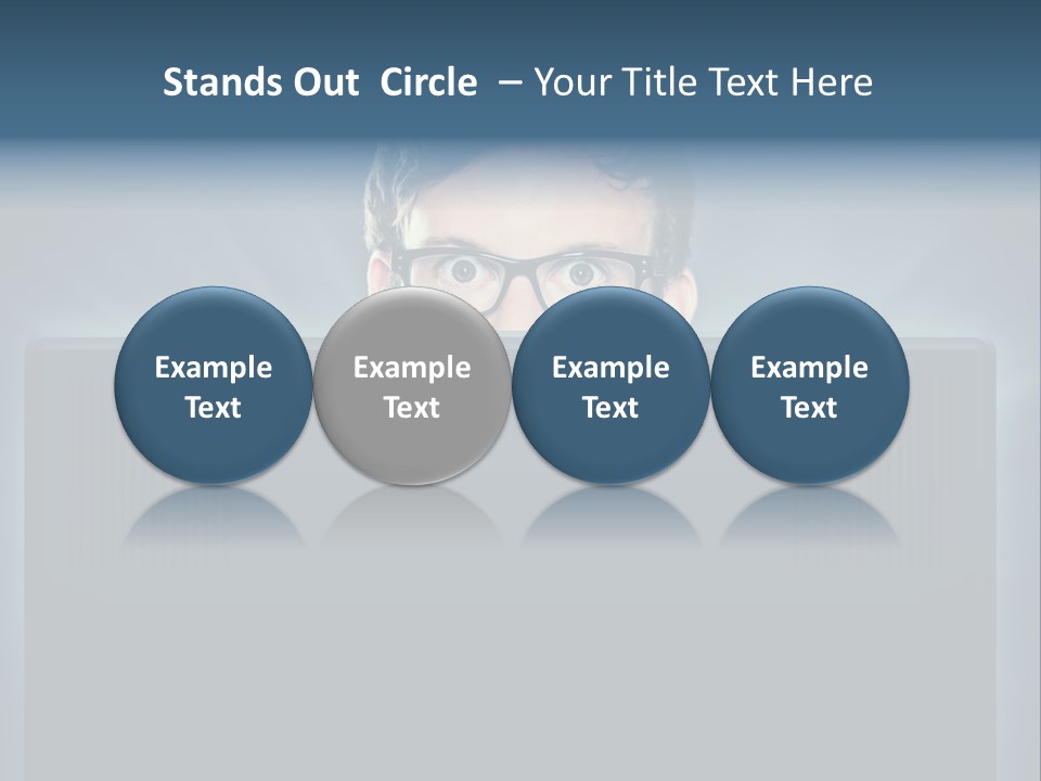 A Man With Glasses Is Looking At A Computer Screen PowerPoint Template