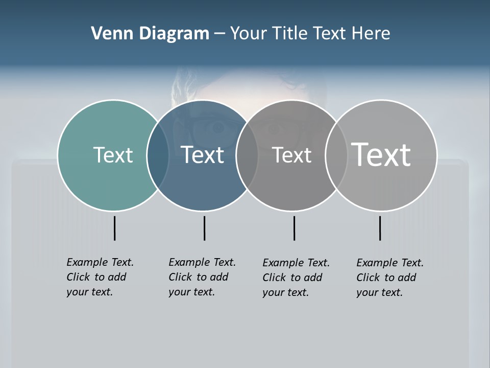 A Man With Glasses Is Looking At A Computer Screen PowerPoint Template