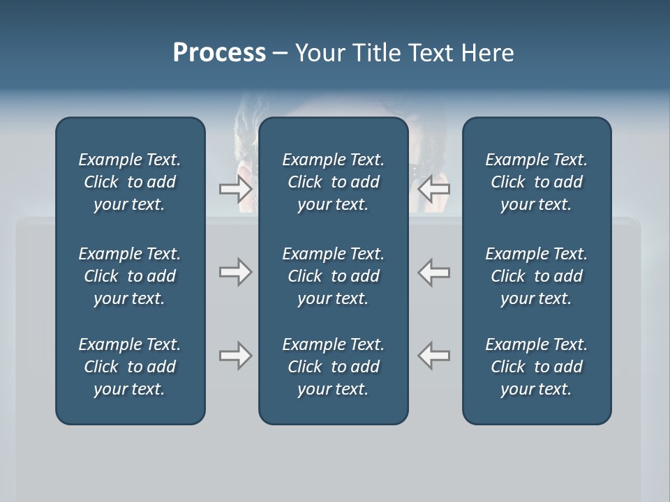 A Man With Glasses Is Looking At A Computer Screen PowerPoint Template