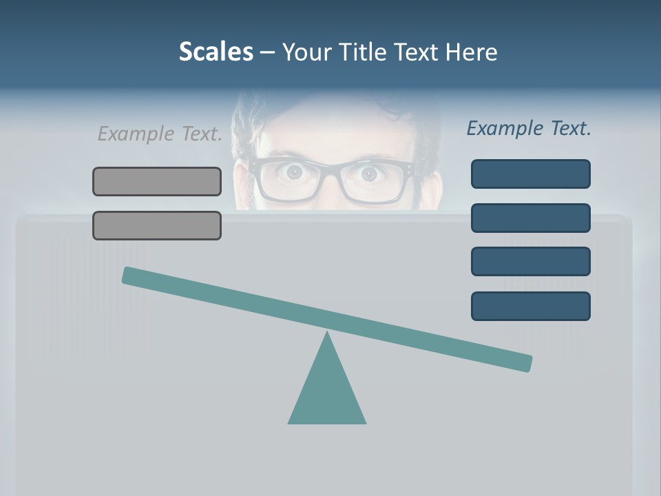 A Man With Glasses Is Looking At A Computer Screen PowerPoint Template