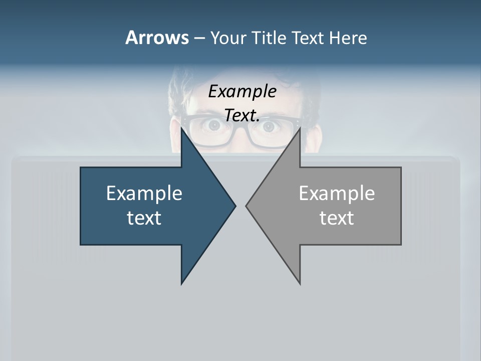 A Man With Glasses Is Looking At A Computer Screen PowerPoint Template