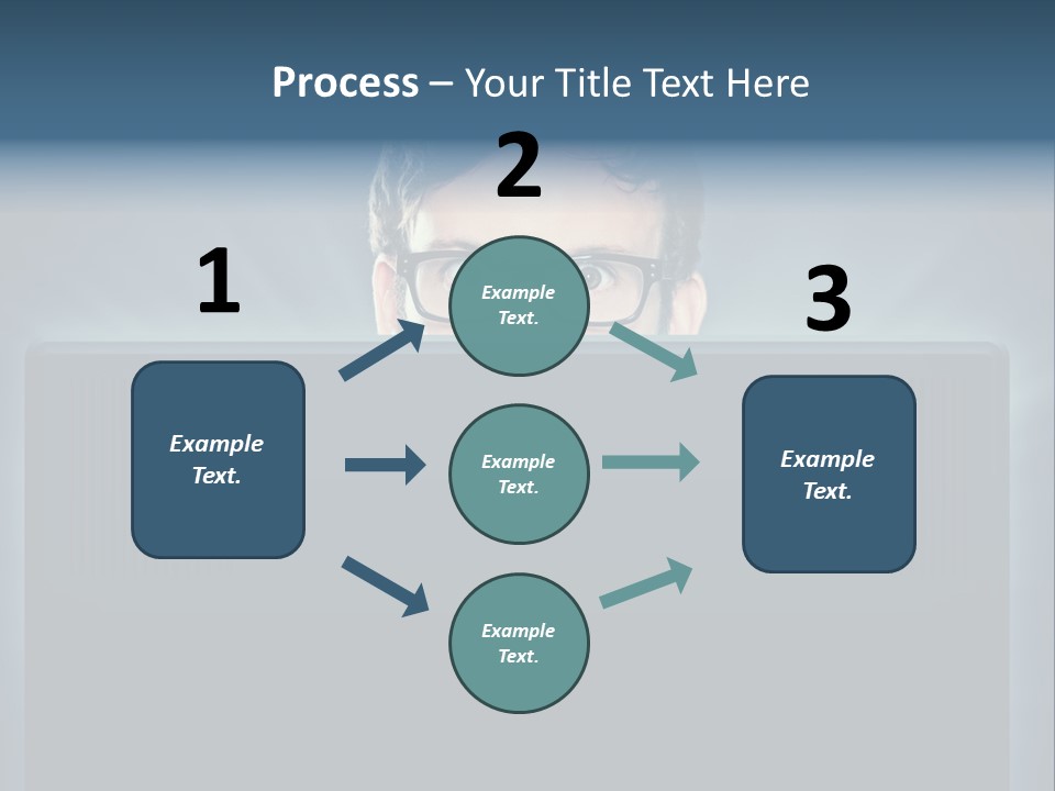 A Man With Glasses Is Looking At A Computer Screen PowerPoint Template