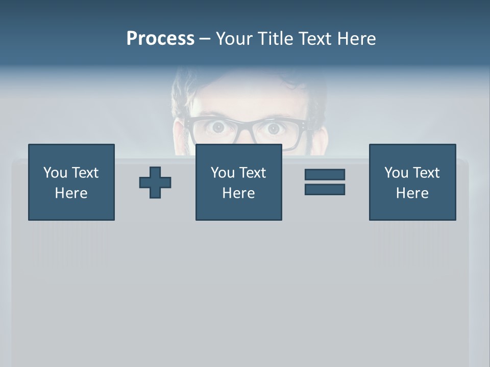 A Man With Glasses Is Looking At A Computer Screen PowerPoint Template