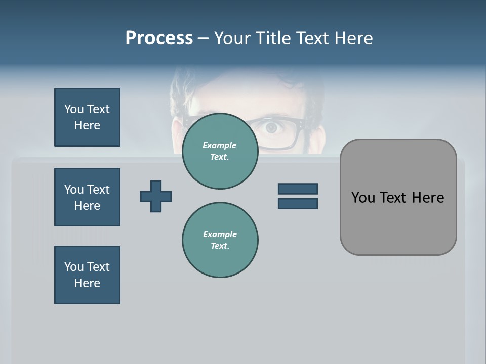A Man With Glasses Is Looking At A Computer Screen PowerPoint Template