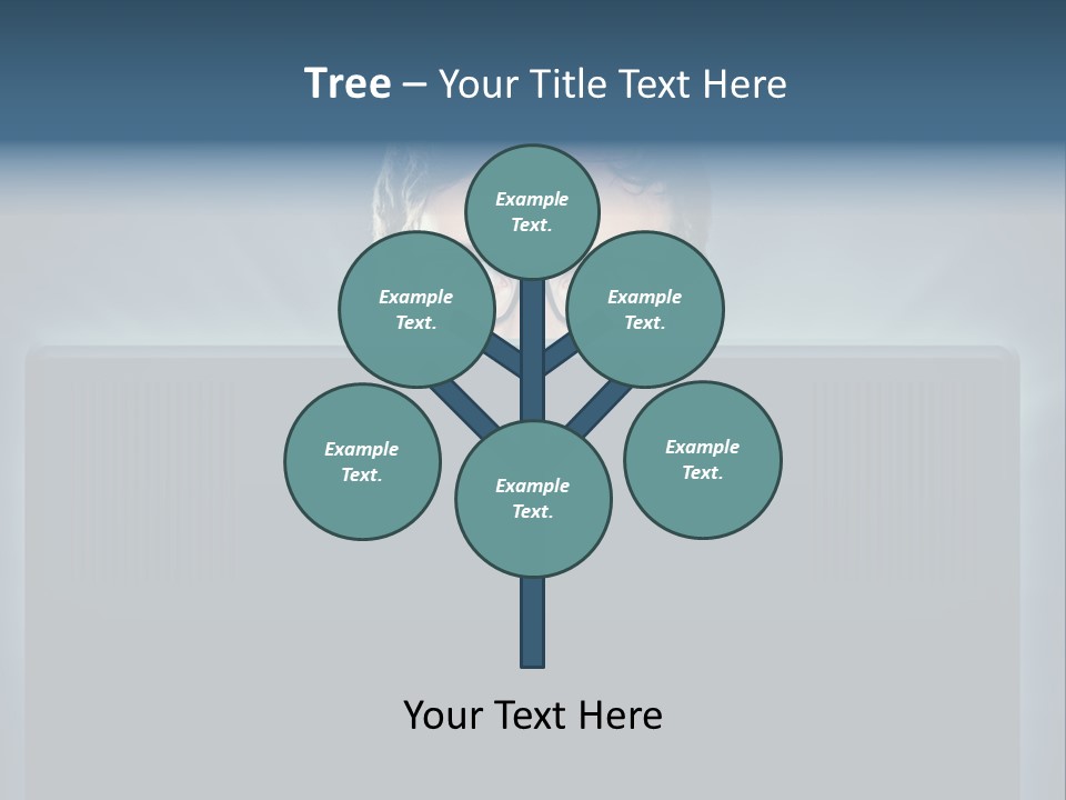 A Man With Glasses Is Looking At A Computer Screen PowerPoint Template