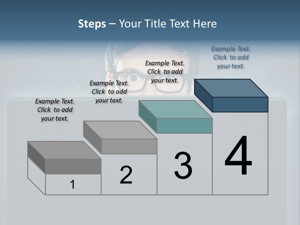 A Man With Glasses Is Looking At A Computer Screen PowerPoint Template