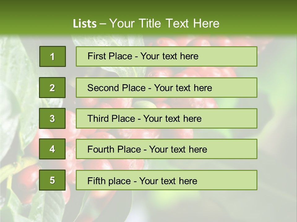 A Bunch Of Red Berries Growing On A Tree PowerPoint Template
