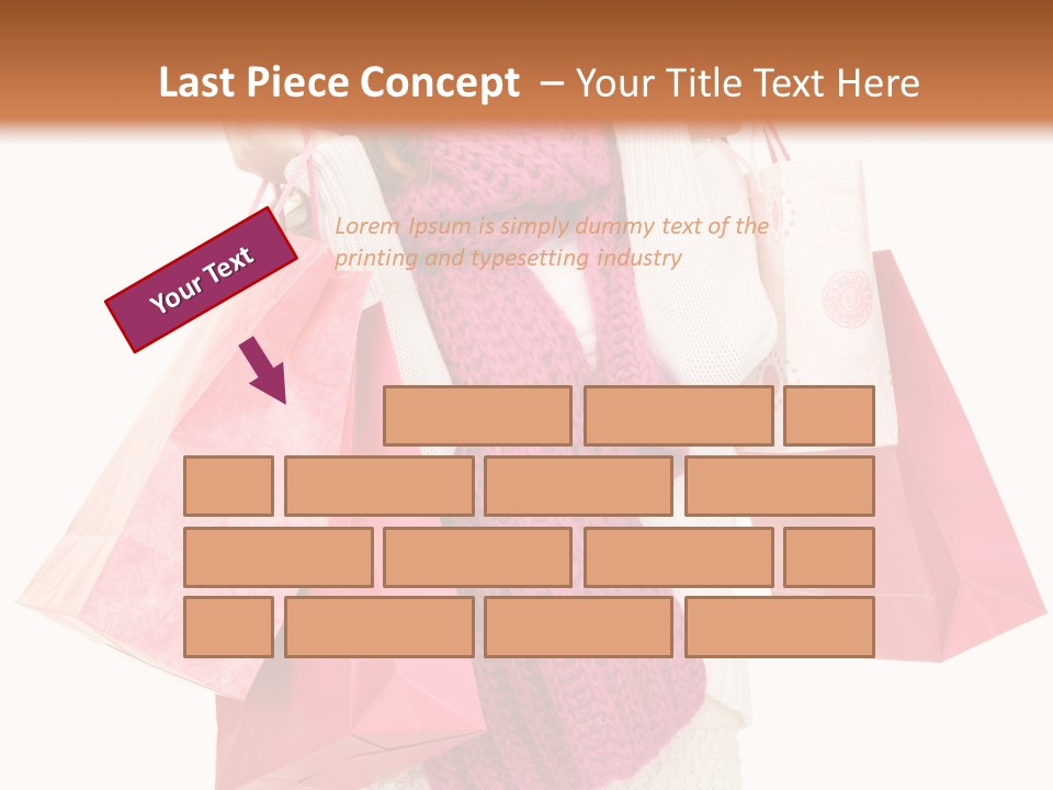 A Beautiful Woman Holding Shopping Bags Powerpoint Template PowerPoint Template