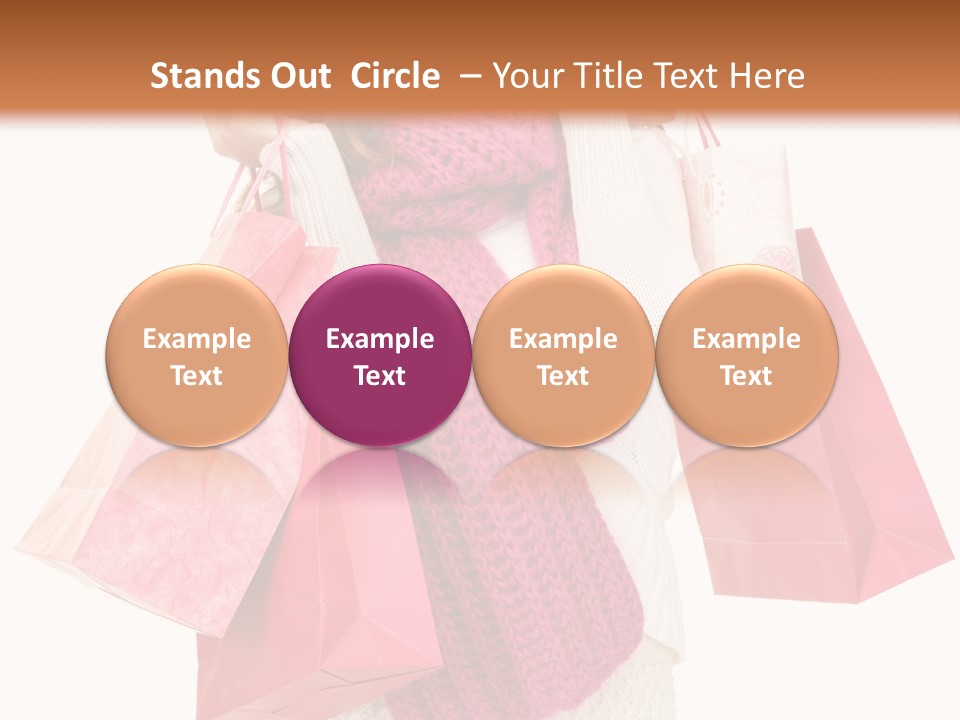 A Beautiful Woman Holding Shopping Bags Powerpoint Template PowerPoint Template