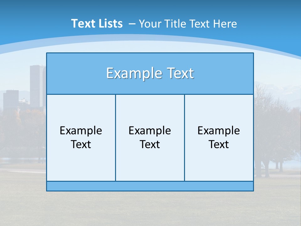 A Blue Landscape With Trees In The Foreground And A City In The Background PowerPoint Template