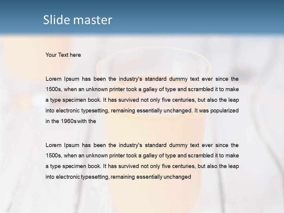 A Glass Of Orange Juice On A Wooden Table PowerPoint Template