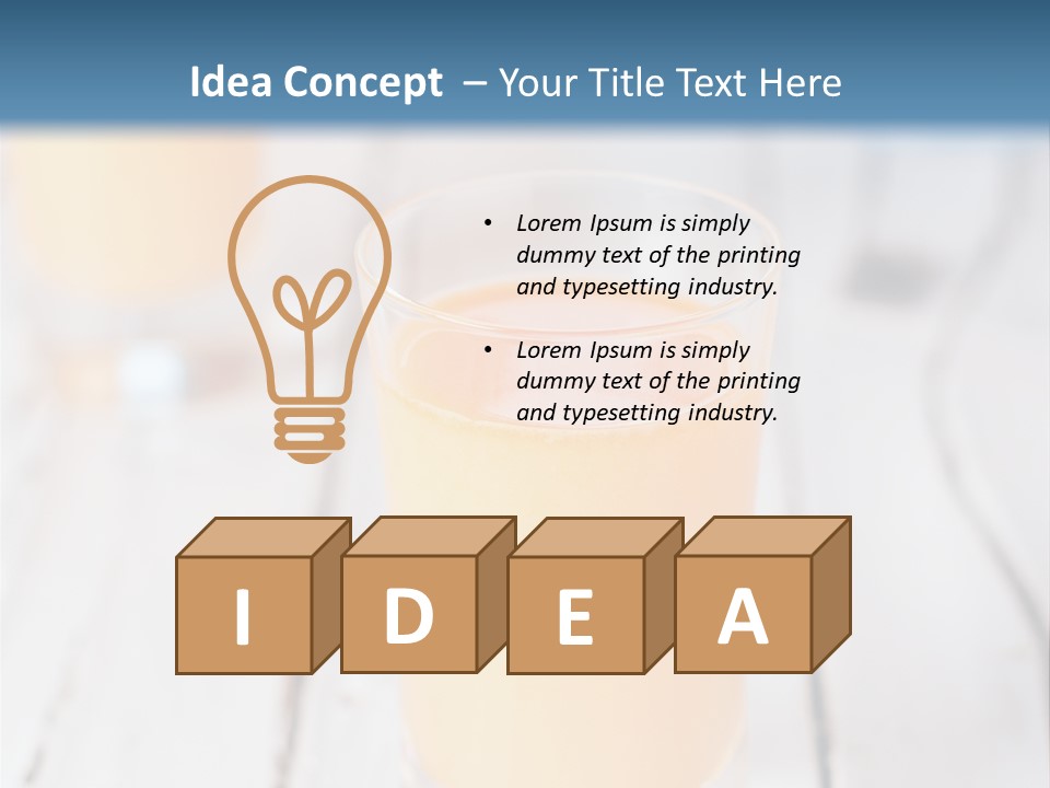 A Glass Of Orange Juice On A Wooden Table PowerPoint Template