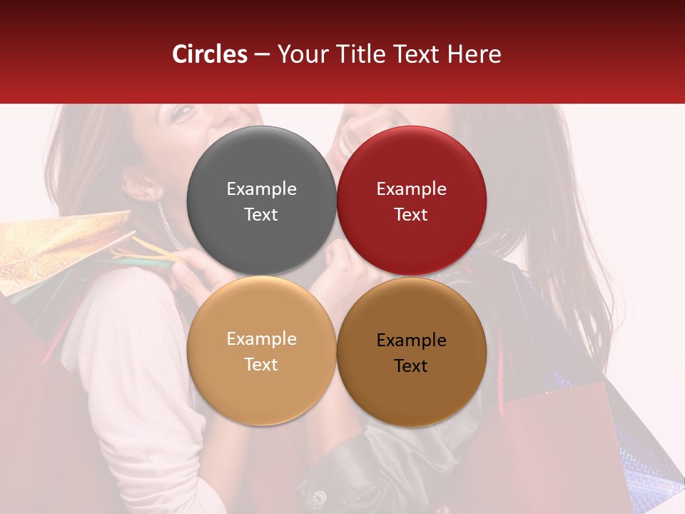 Two Young Women Are Holding Shopping Bags And Smiling PowerPoint Template