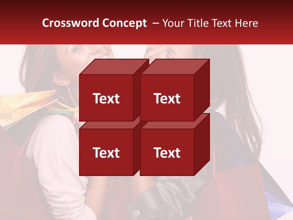 Two Young Women Are Holding Shopping Bags And Smiling PowerPoint Template