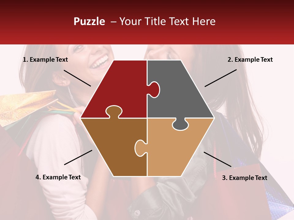 Two Young Women Are Holding Shopping Bags And Smiling PowerPoint Template